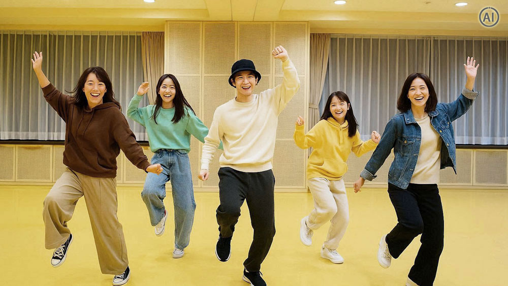 茨城県牛久市で大人がダンスしている画像